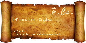 Pflanczer Csaba névjegykártya